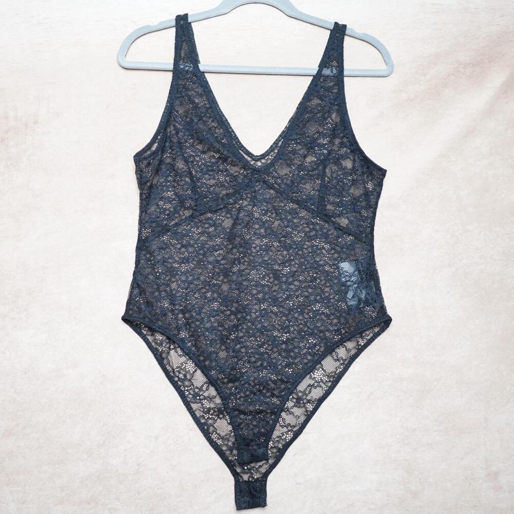 H&M Black Lace Bodysuit Size M